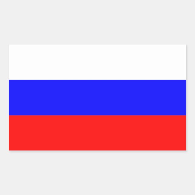 Rectangle pegatina con bandera de Rusia (Anverso)