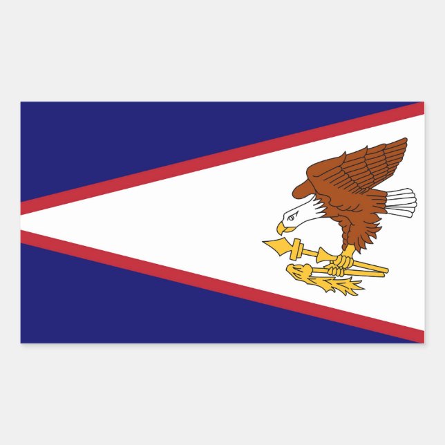 Rectangle pegatina con bandera de Samoa Americana (Anverso)