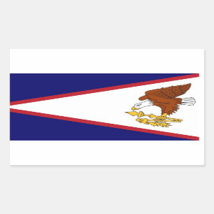 Rectangle pegatina con bandera de Samoa Americana