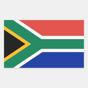 Rectangle pegatina con bandera de Sudáfrica