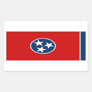 Rectangle pegatina con bandera de Tennessee
