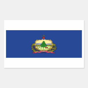 Rectangle pegatina con bandera de Vermont