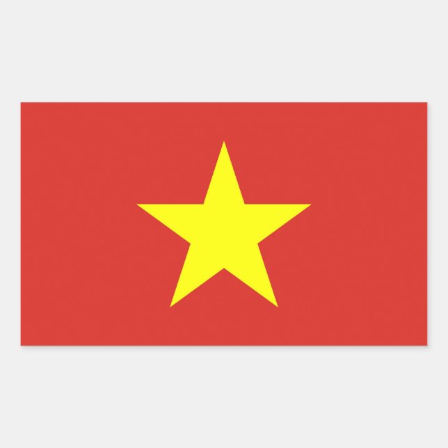 Rectangle pegatina con bandera de Vietnam (Anverso)