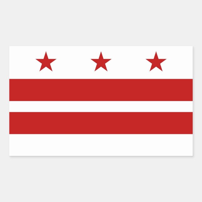Rectangle pegatina con bandera de Washington DC (Anverso)