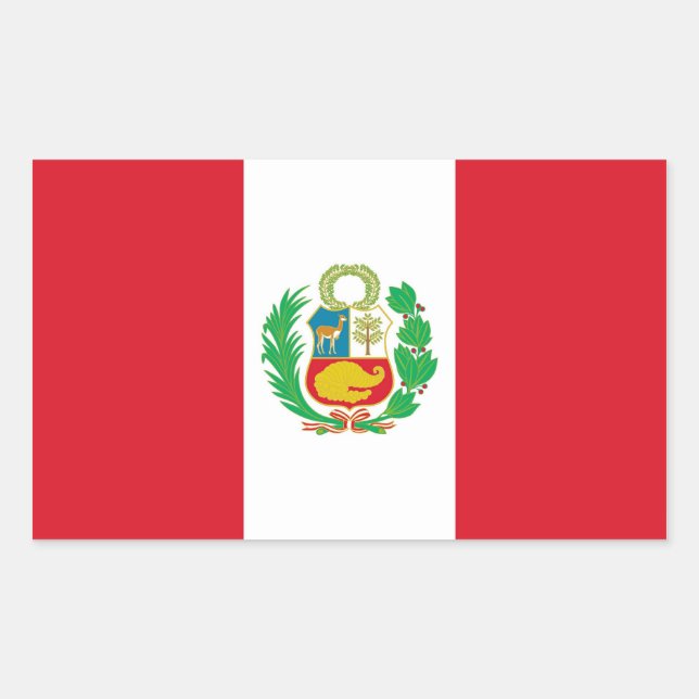 Rectangle pegatina con bandera del Perú (Anverso)