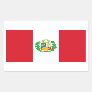 Rectangle pegatina con bandera del Perú