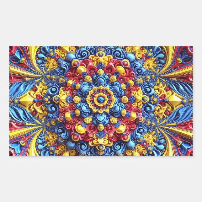 Rectangle pegatina con colores rumanos (Anverso)