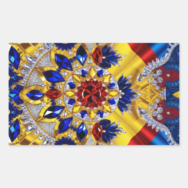 Rectangle pegatina con colores rumanos (Anverso)