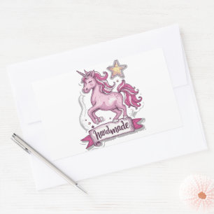Rectangle Pegatinas Unicornio y la inscripción,,H