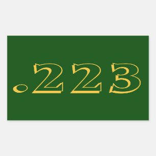 Rectangular .223 Pegatina de la munición