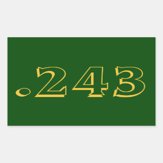 Rectangular .243 Pegatina de municiones