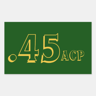Rectangular .45 Pegatina De Ammo Acp