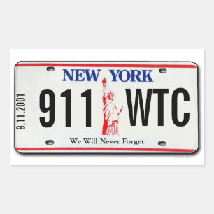 Rectangular 911 Memorial NY License Plate Pegatina 1