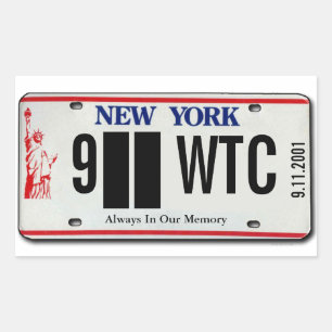 Rectangular 911 Memorial NY License Plate Pegatina 2