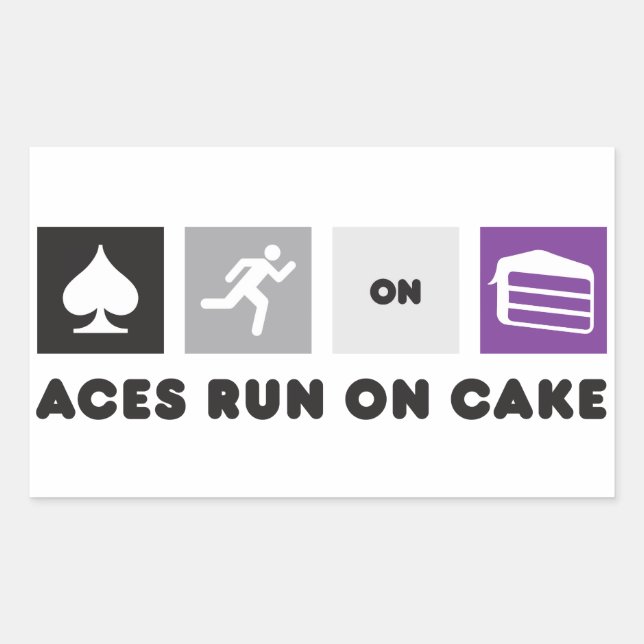Rectangular Aces Run on Cake Pegatina (Anverso)