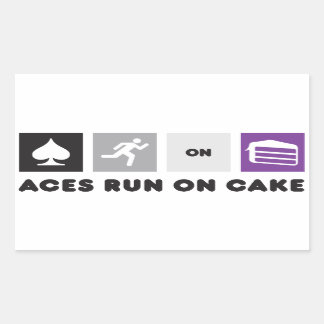 Rectangular Aces Run on Cake Pegatina