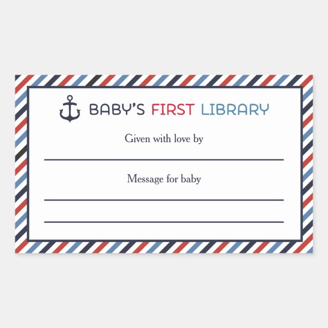 Rectangular Ahoy es un Pegatina de Bookplate del libro (Anverso)