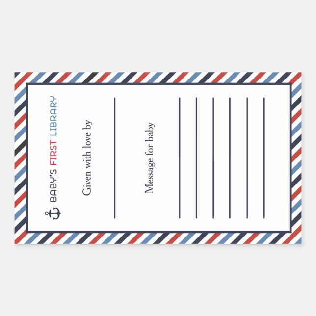 Rectangular Ahoy es un retrato Pegatina de Bookplate (Anverso)