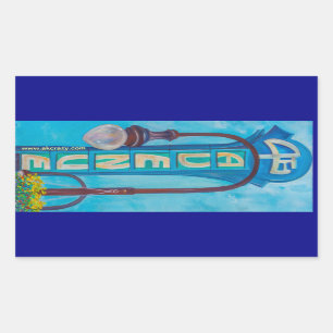 Rectangular Alaska 4th Ave. Marquee Pegatina