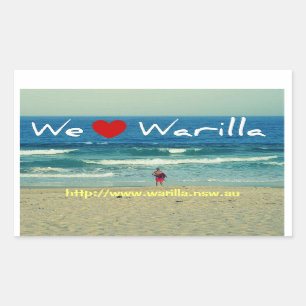 Rectangular Amamos al pegatina de Warilla