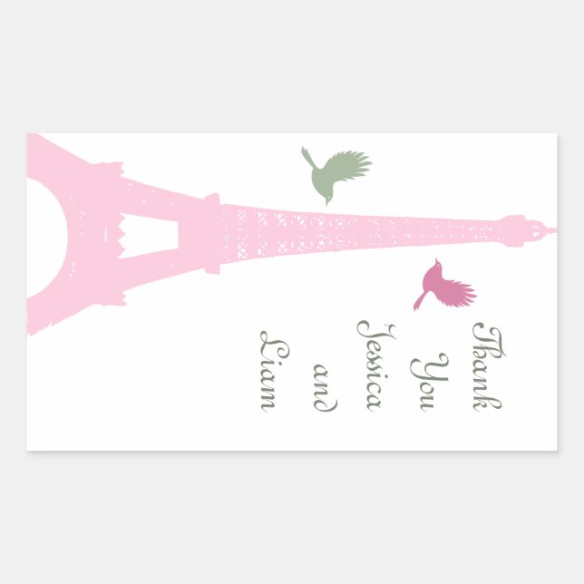 Rectangular Amantes Amantes Gracias Pegatina (Anverso)