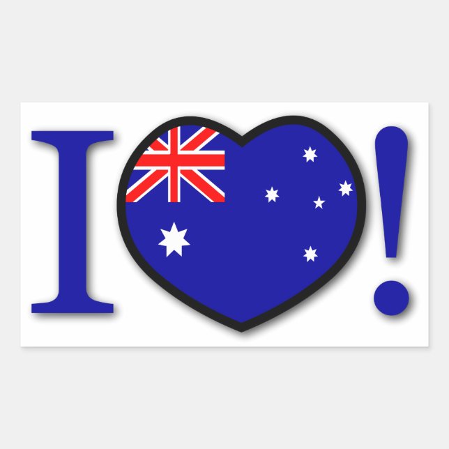 Rectangular Amo al Pegatina de Australia (Anverso)