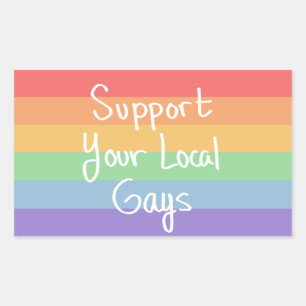 Rectangular Apoya a su Pegatina local de gays