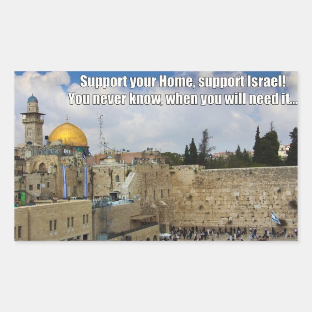 Rectangular Apoyar al Pegatina de Israel (Anverso)