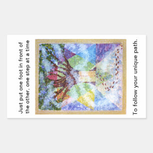 Rectangular Árbol del pegatina de los mandamientos de la Vida