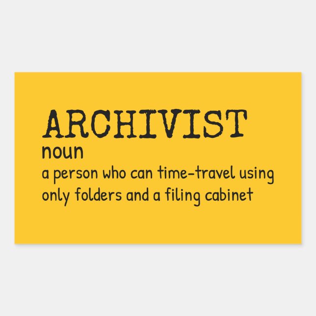 Rectangular Archivist Funny Definition Pegatina (Anverso)