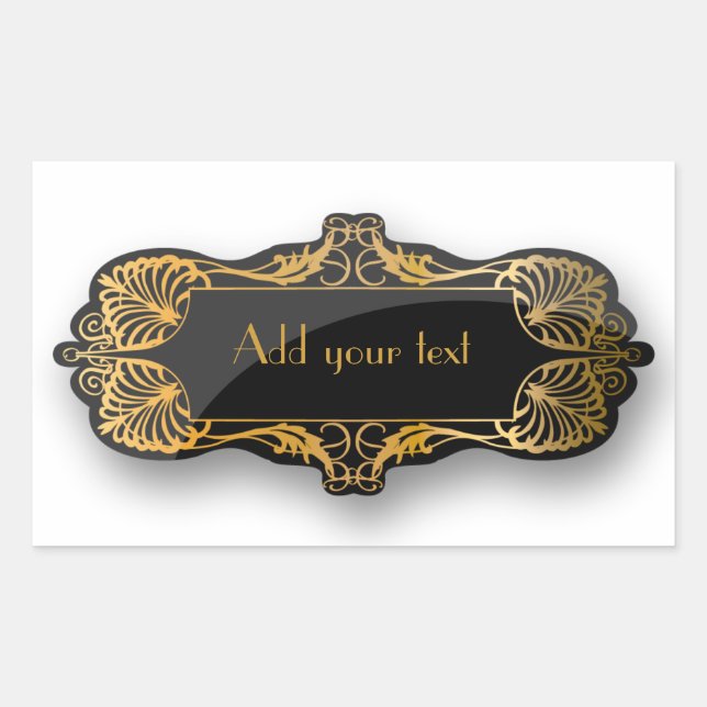 Rectangular Art déco pegatina (Anverso)