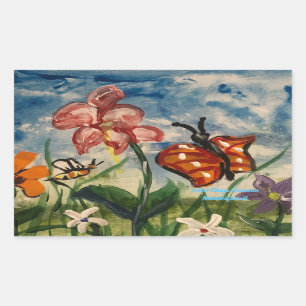 Rectangular ARTE original de primavera pegatina