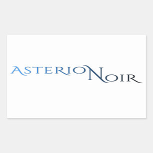 Rectangular Asterion Noir Pegatina (4,5 x 2,7)