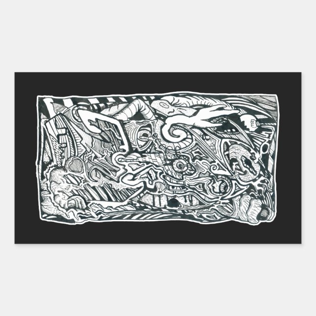 Rectangular Ataque de ansiedad, de Brian Benson, pegatina (Anverso)