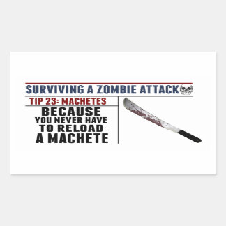 Rectangular ATAQUE DE ZOMBIE 23 pegatina