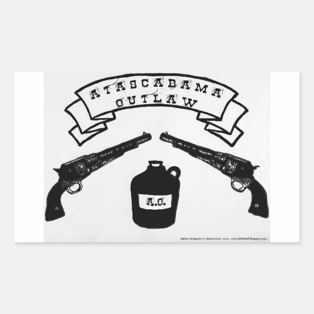 Rectangular Atascabama Pegatina (Anverso)