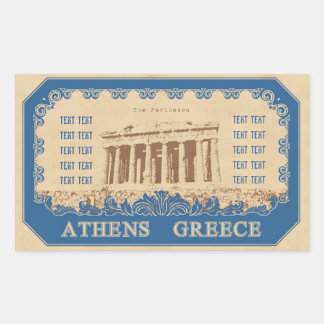 Rectangular athens pegatina
