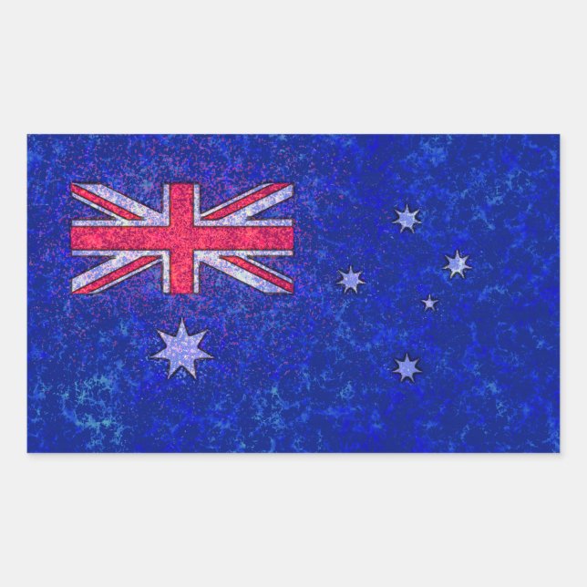 Rectangular AUSTRALIA FLAG Pegatina (Anverso)