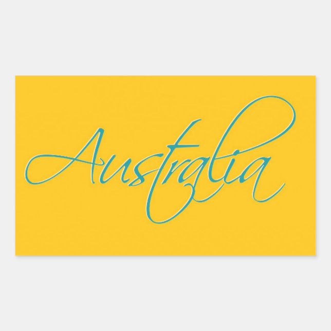 Rectangular Australia: Pegatina de viajes (Anverso)