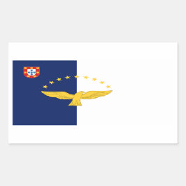 Rectangular Azores Personalizado Azores Pegatina de bandera