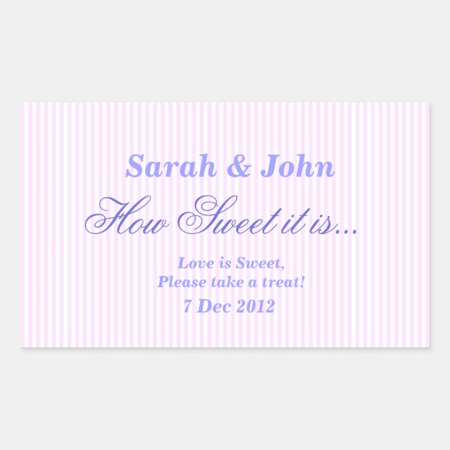 Rectangular Banda de caramelo rosa Cómo dulce es Pegatina (Anverso)