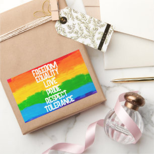 Rectangular Bandera arcoiris Pegatina del Orgullo LGBT - Plaza