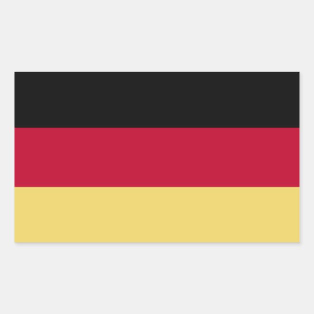 Rectangular Bandera de Alemania Pegatina Decal (Anverso)