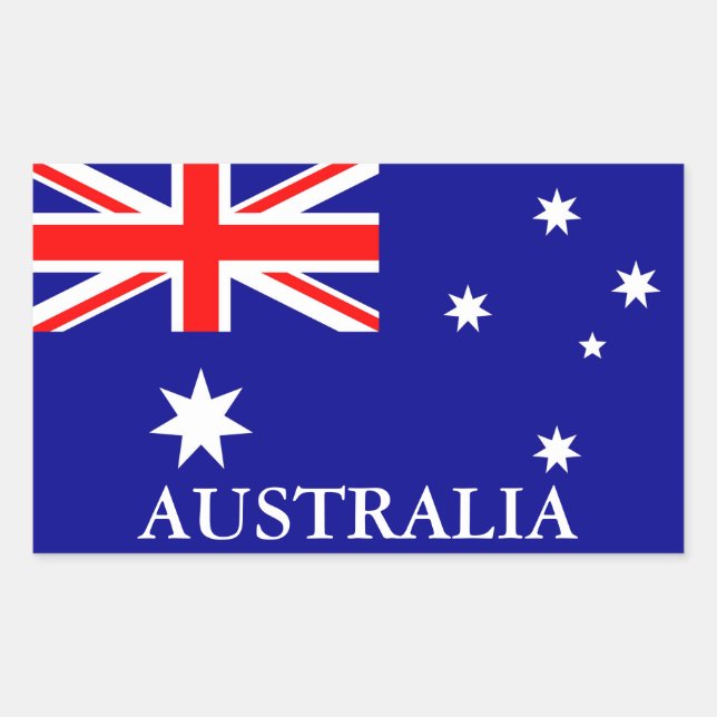 Rectangular Bandera de Australia Pegatina (Anverso)