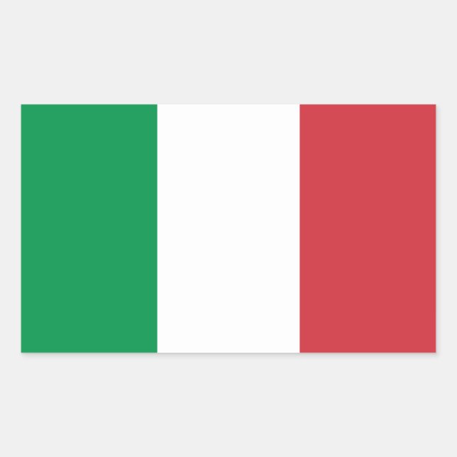 Rectangular Bandera de Italia Pegatina Decal (Anverso)