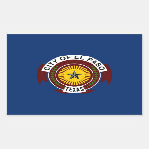 Rectangular Bandera de la ciudad de El Paso, Pegatina Rectangu
