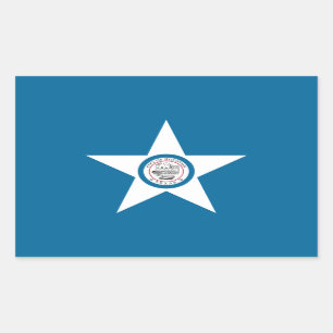 Rectangular Bandera de la ciudad de Houston, Pegatina Rectangu