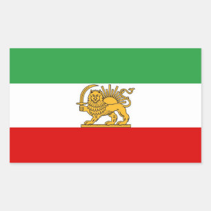 Rectangular Bandera del León y el Sol de IRÁN Pegatina GRANDE