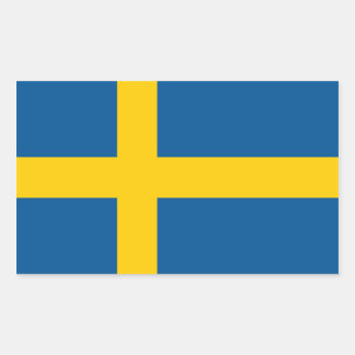 Rectangular Bandera del Pegatina de Suecia