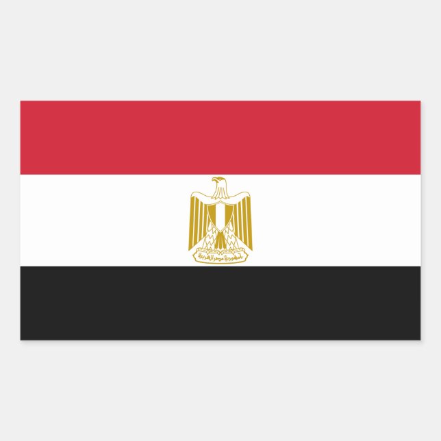 Rectangular Bandera del Pegatina del Decal de Egipto (Anverso)